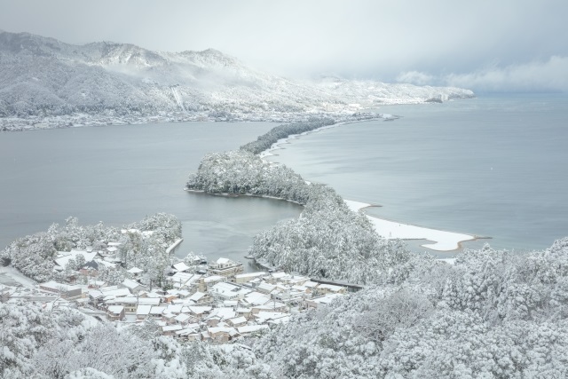 Winter scenery of Amanohashidate