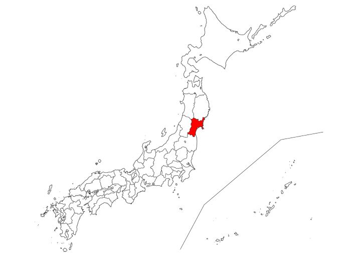 日本宮城縣地圖