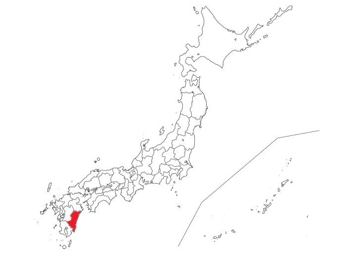 Map of Miyazaki Prefecture