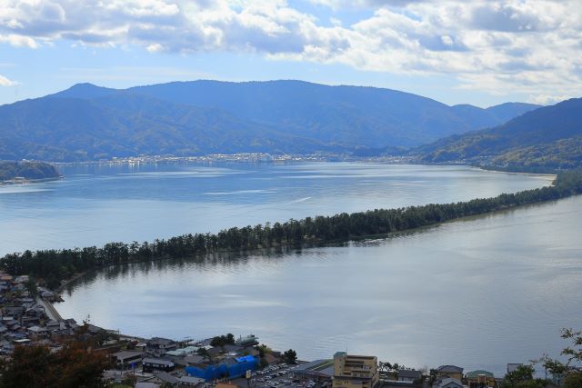 Distant view of Amanohashidate