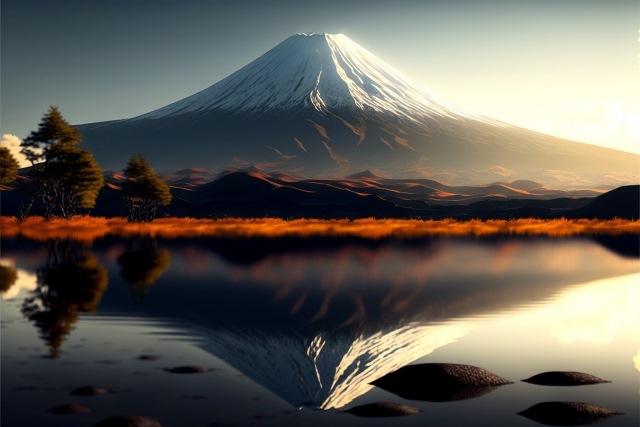 Reflection of Mount Fuji