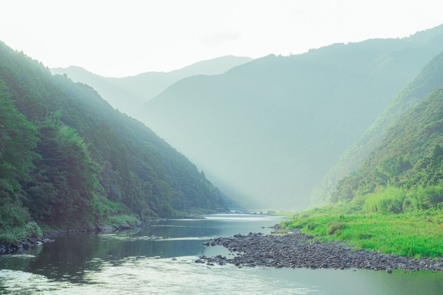 Shimanto River in fog