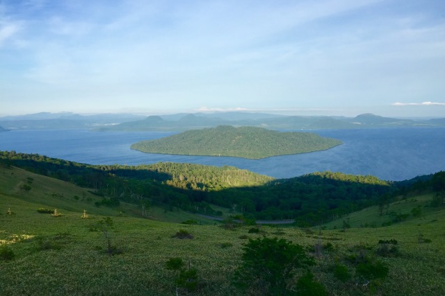 Panoramic view of Lake Mashu