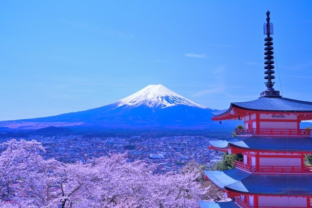 樱花与富士山