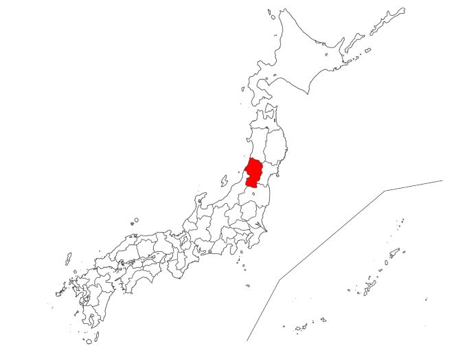 Map of Yamagata Prefecture