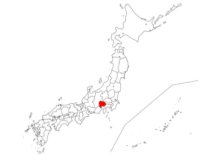 山梨県の地図