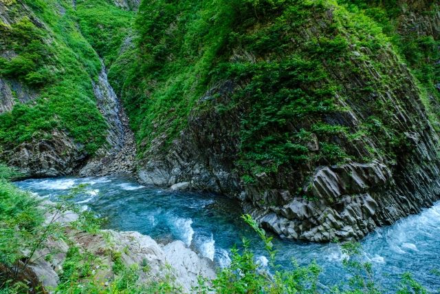 清津峡全景