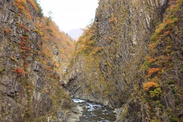 紅葉の清津峡