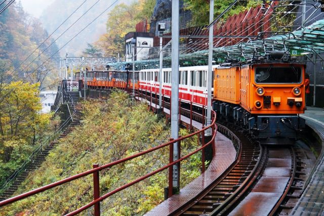 黒部渓谷トロッコ電車の絶景