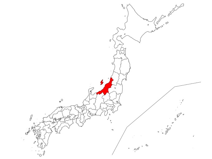 新潟県の地図