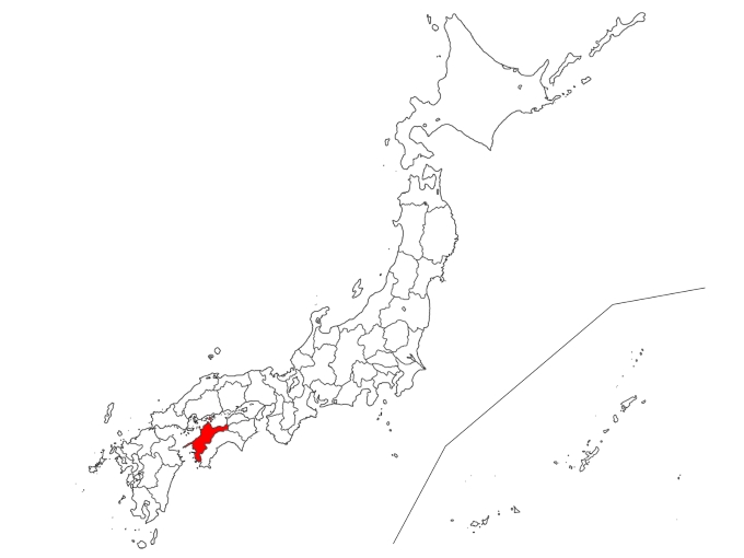 愛媛県の地図