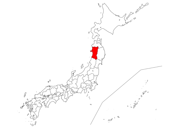 秋田県の地図 