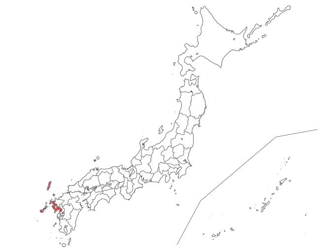 Map of Nagasaki Prefecture